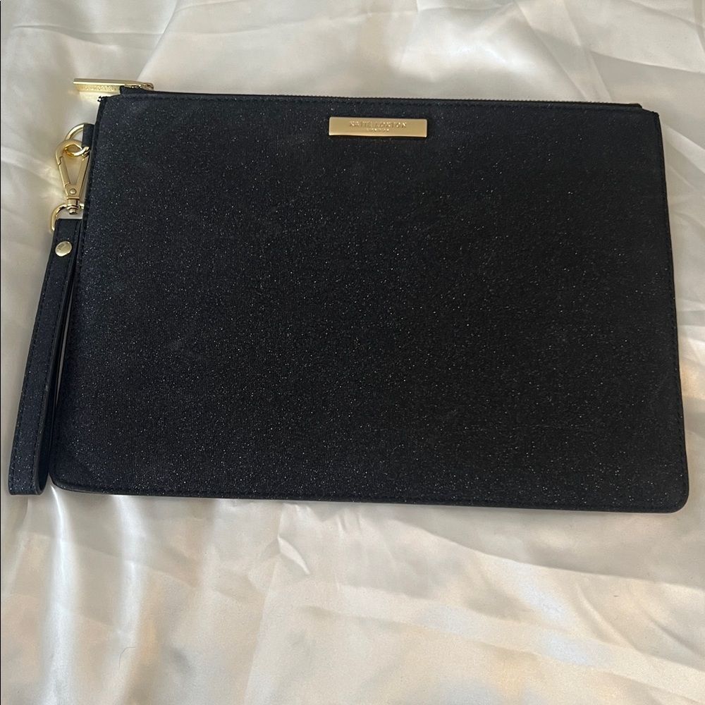 Katie Loxton Black Glitter Pouch - NWT